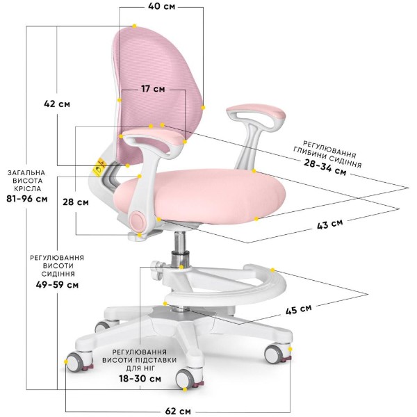 Фото - Крісло дитяче Evo-kids Mio Air Pink (Y-307 KP)